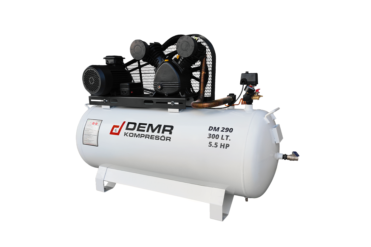 300 lt 2 Kafa 8 Bar 5.5 Hp Pistonlu Hava Kompresörü
