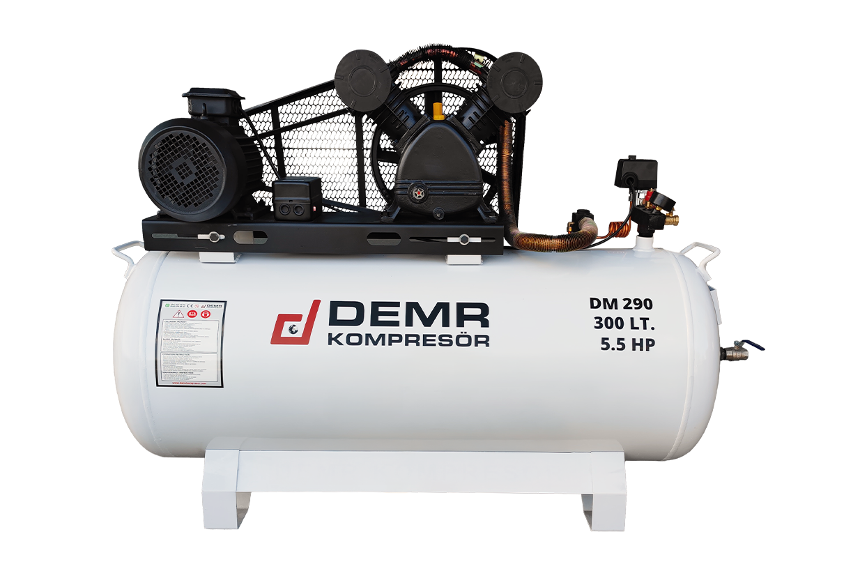 300 lt 2 Kafa 8 Bar 5.5 Hp Pistonlu Hava Kompresörü