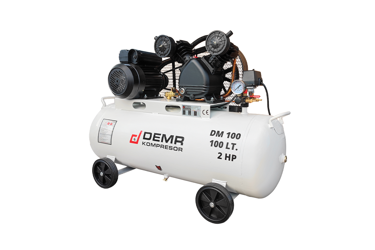 100 lt 2 Kafa 8 Bar 2 Hp Pistonlu Hava Kompresörü